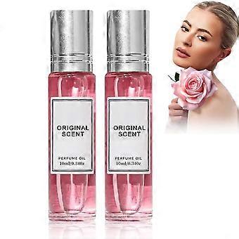 2Pcs Womens Roll-On Perfume, Long-Lasting Fragrance with Natural Essential Oils for Daily Charm