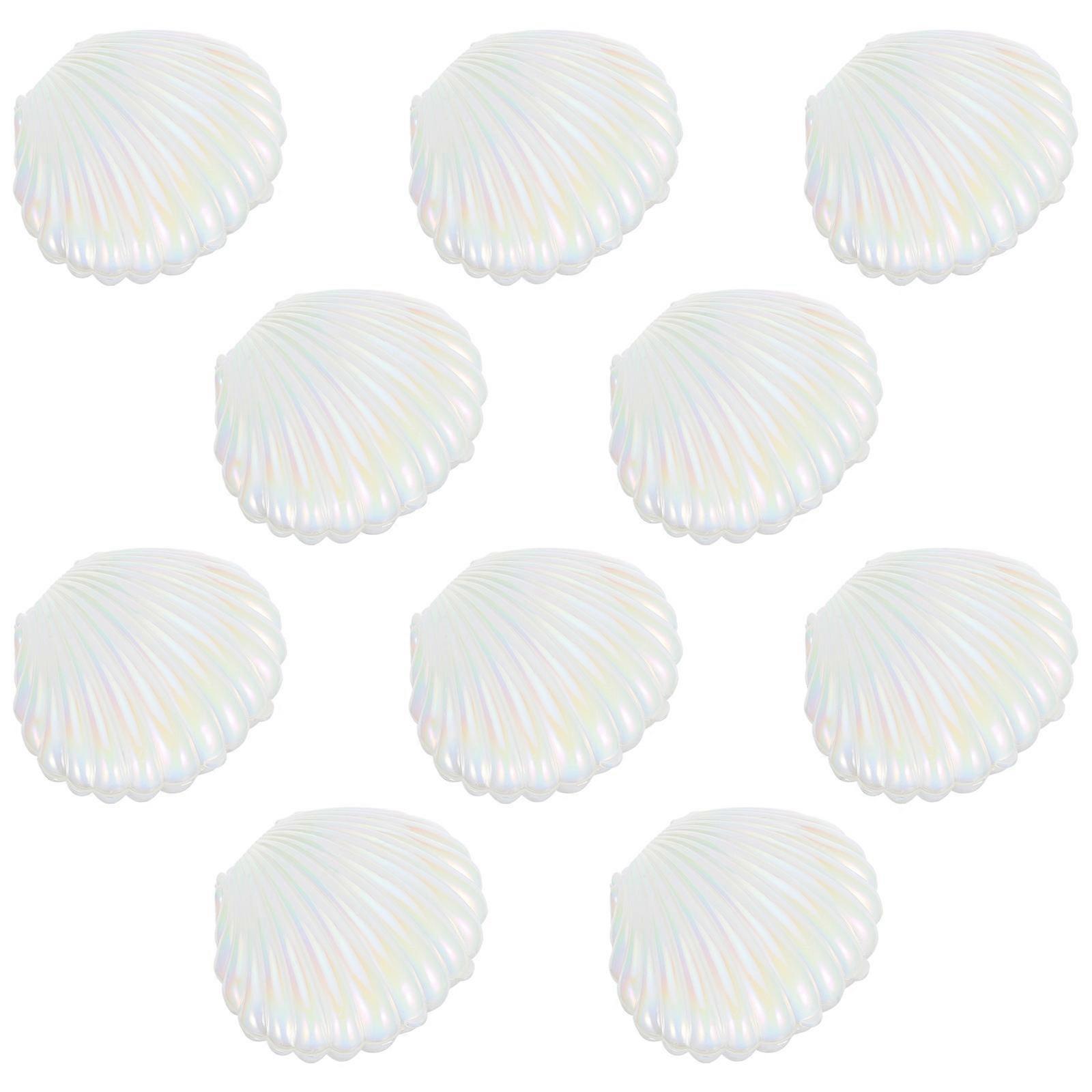Shell Shape Candy Box for Storage Use 10Pcs White Pearlescent Boxes