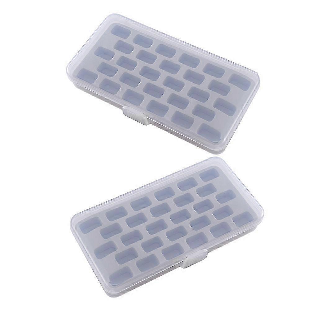 Machine Bobbin Organizer for Storage 2Pcs Plastic Box with Sponge Insert