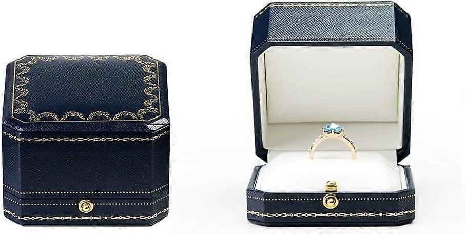 Engagement Wedding Ring Box for Proposal Octagonal Ring Bearer Box