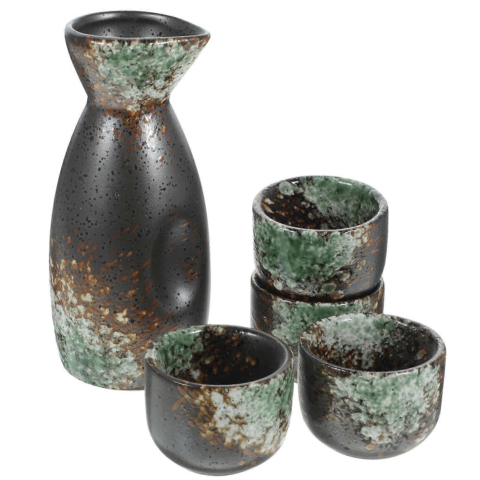 Ceramic Sake Set Japanese Style Sake Pot for Serving 1Set