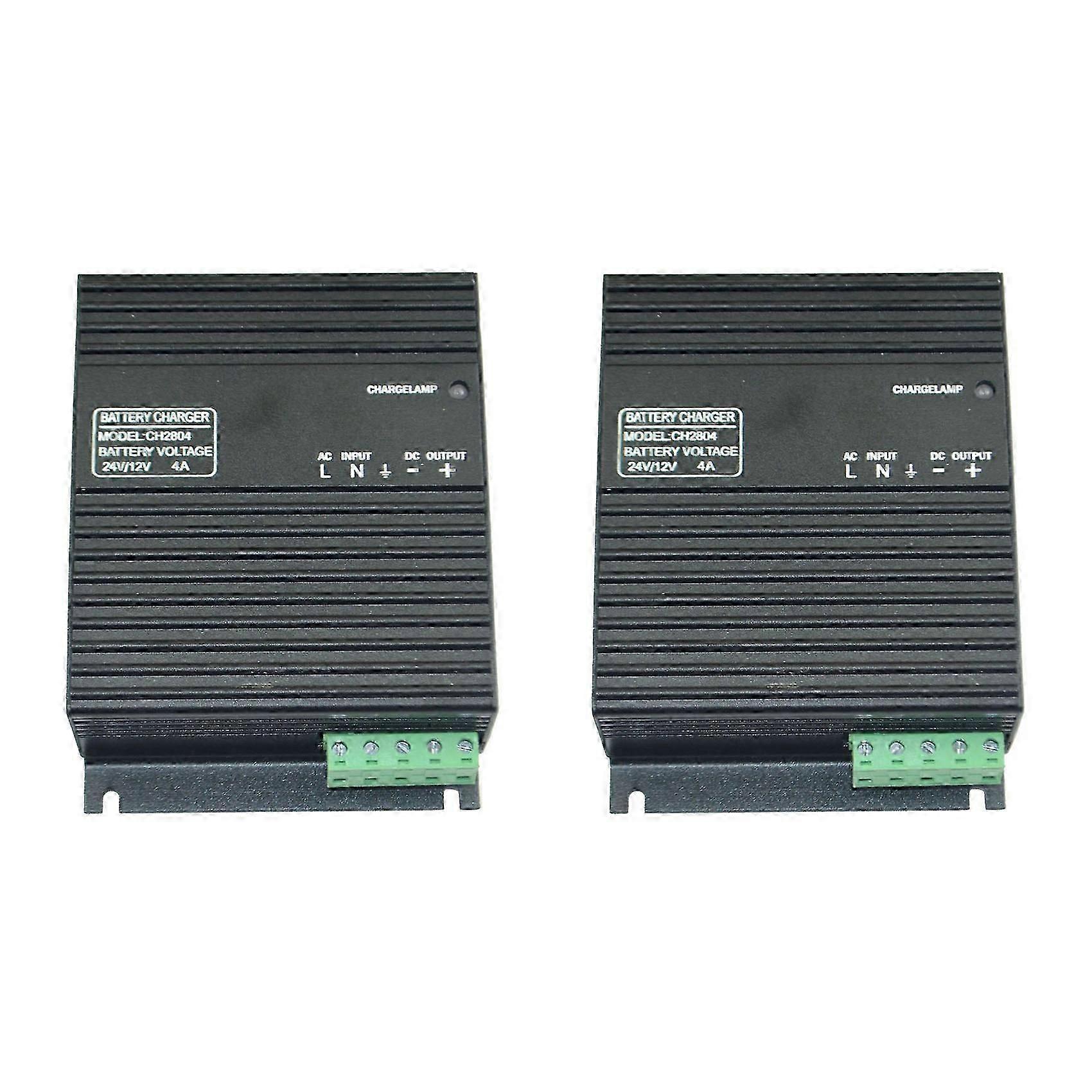 2 Pack Battery Charger 12V/24V 4A Automatic Start Float Charger CH2804