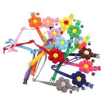 12pcs Katze Blume Halsband: Breakaway Kitten Halskragen mit Glocken - verstellbare und bunte Welpen Haustier Halsbekleidung für den täglichen Gebrauch & Fotorequisite
