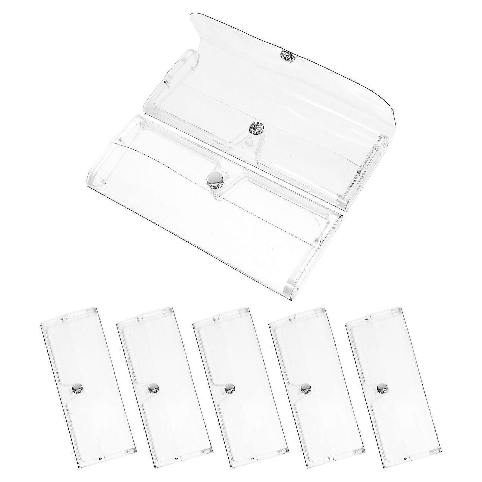 Plastic Eyeglasses Case Hard Shell for Storage Use Transparent 7Pcs Glasses Box