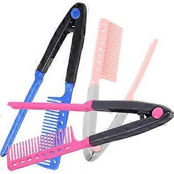3 peines alisadores de cabello, peines antiestáticos en forma de V para cortar el cabello, pinzas, herramientas de peluquería, portátiles para viajes y uso doméstico KHMYV