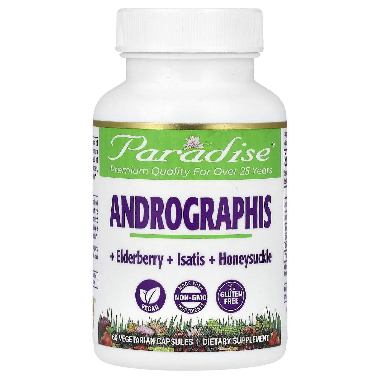 Paradise Herbs, Andrographis, 60 Vegetarian Capsules, 2-Pack