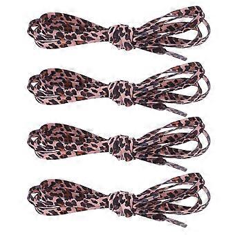 2 Pairs Classic Flat Shoelaces Creative Shoe Ties Cool Shoelaces (Leopard)