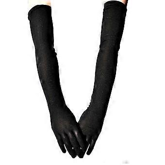 Utsökta långärmade handskar för banketter, klänningshandskar, enfärgade, varma handskar, elastiska, halloween, jul, vuxenhandskar