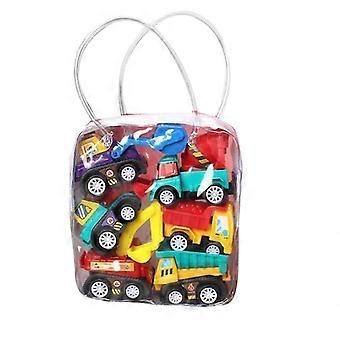6 geëmailleerde sleepwagens, schokbestendige speelset voor kinderen, peuters en kinderen, geschikt als bedrijfswagens.