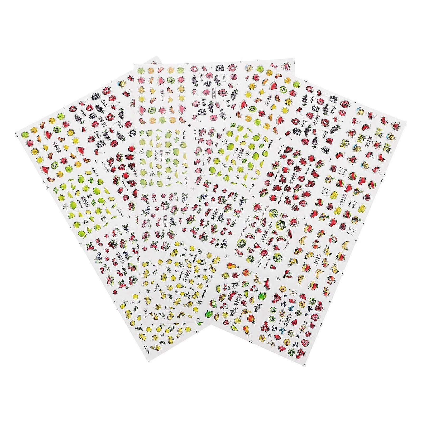 Nail Decals Summer Fruit Pattern for Decoration 3 Sheets