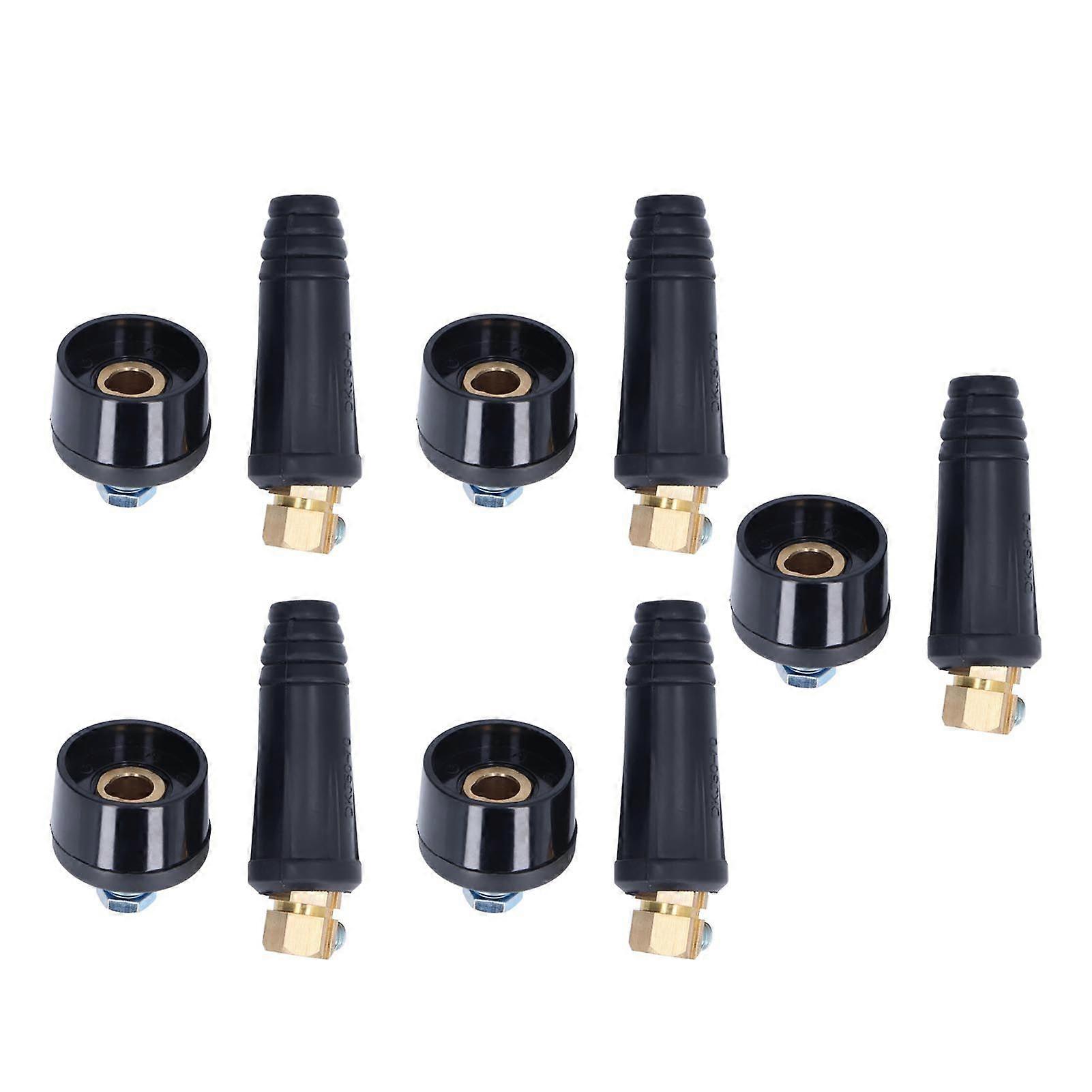 5Set Welding Cable Quick Fitting Rubber Brass European Welding Machine Connector Plug