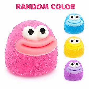 Quetschspielzeug mit zufälligem Cartoon-Motiv und großem Mund, langsam zurückfederndes Stressabbau-Fidget-Spielzeug, lustiges, niedliches Squishy für Kinder und Erwachsene