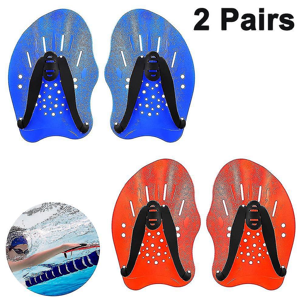 2 Pairs Swim Paddle Hand, Training Paddle Adjustable Diving Training