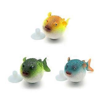Aquarium Decoration Fluorescent Simulation Puffer compatible with 1 Piece Green
