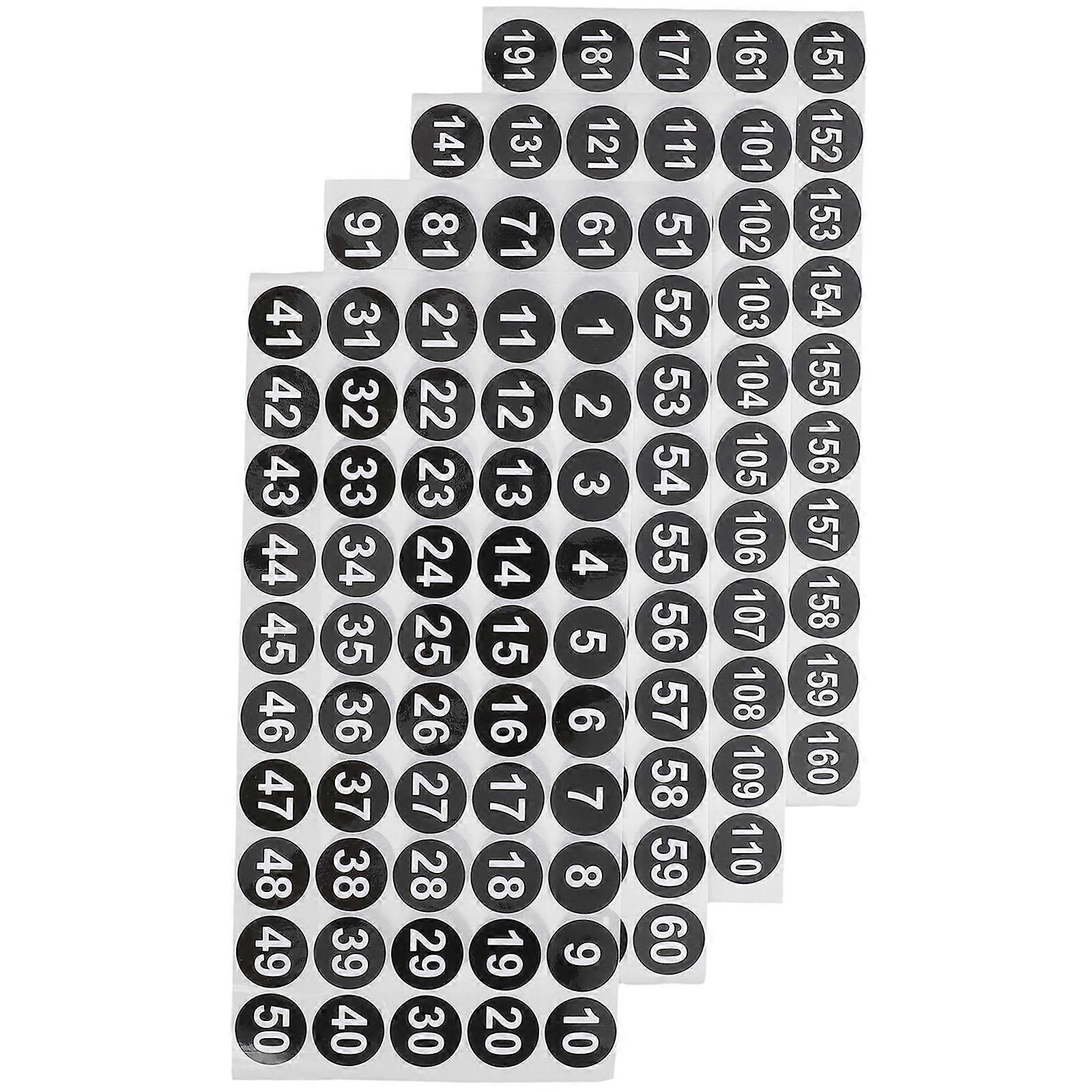Black Number Stickers Multi-Function Vinyl Sticker 20 Sheets