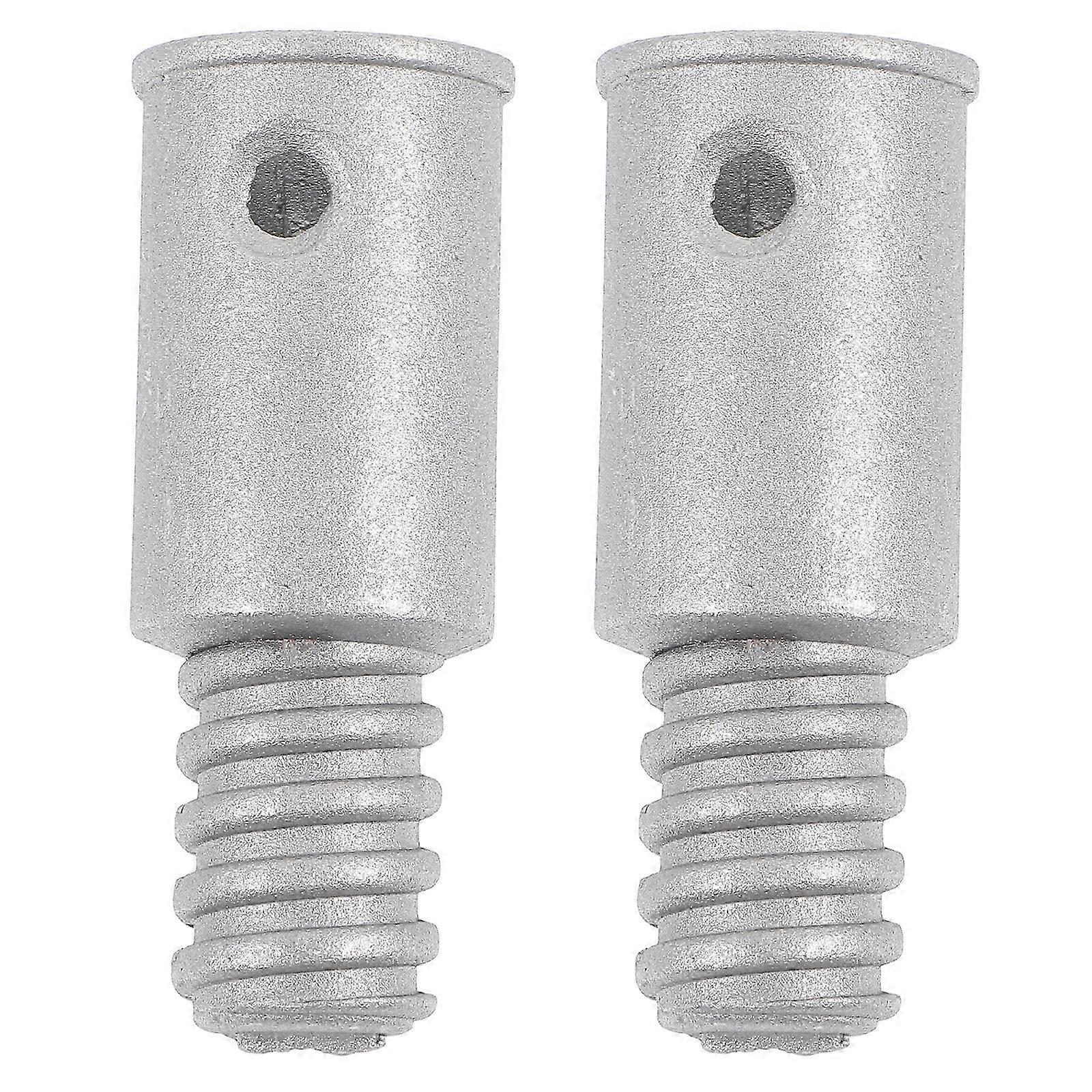 2pcs Broom Extension Pole Adapter Tips Metal Threaded Handle Tips End Adapter