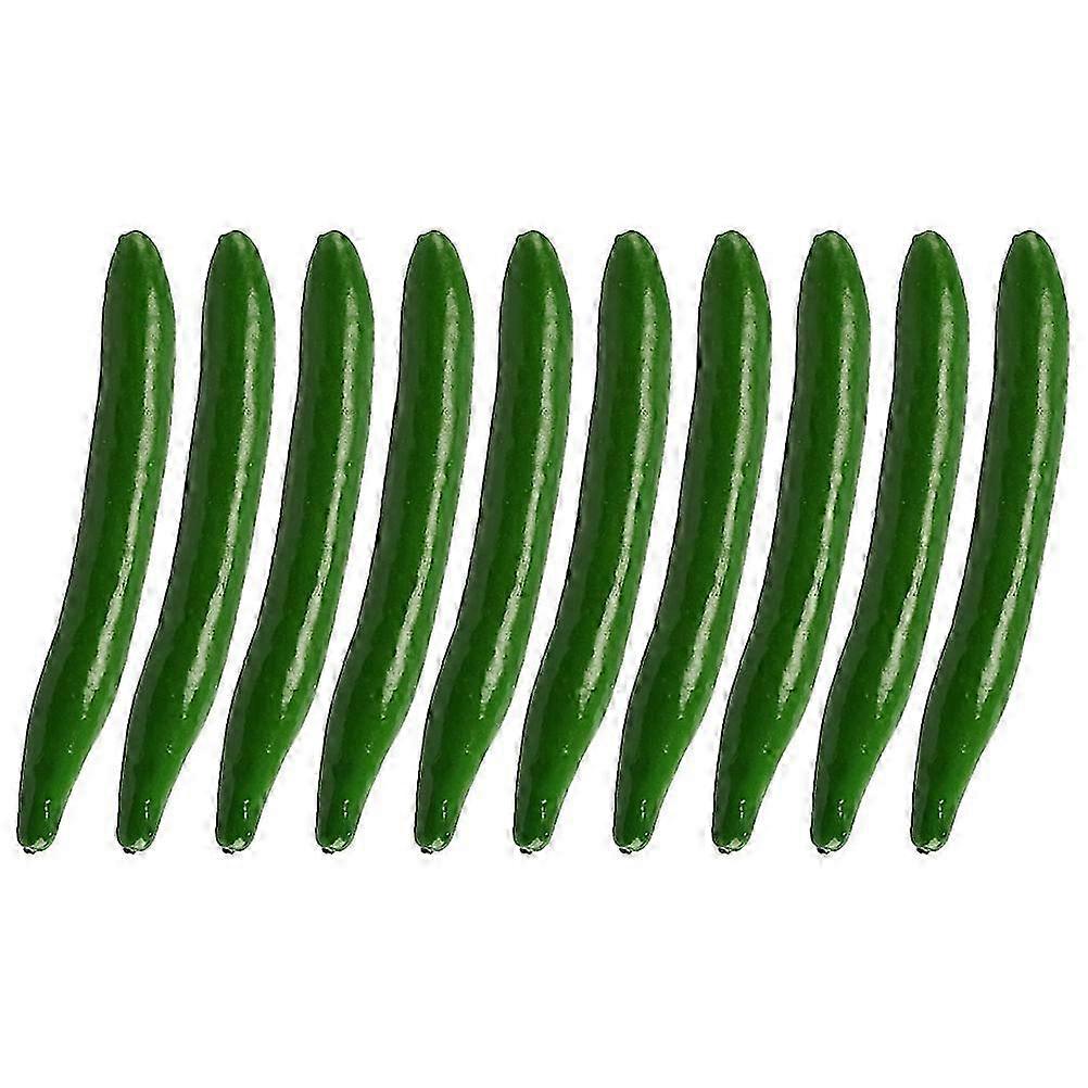 10Pcs Emulation Cucumber Model Vegetable Decor Chic Photo Prop Green