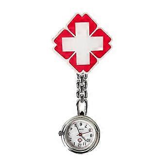 Niedliche Harajuku-Taschenuhr im Krankenschwester-Stil als Brosche – Quarz, Legierung, Acryl, 26,3 mm, hitze- und verschleißfest, mit Ersatzbatterie
