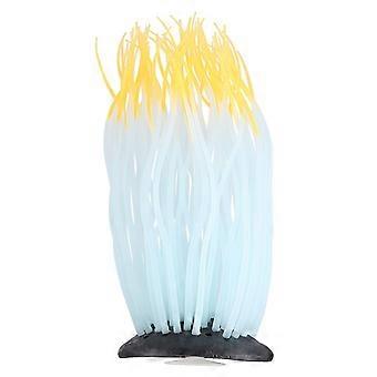 Anmone de mer artificielle en Silicone, dekoracja do akwarium (pomarańczowa)