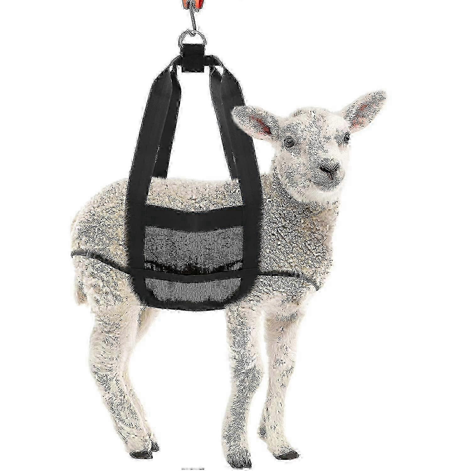 Adjustable calf sling for newborn animals with hanging scale