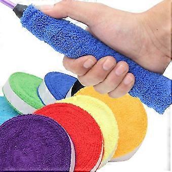 Toalha de algodão de 10m com aderência antiderrapante e absorvente de suor para raquetes de tênis, badminton e pesca.