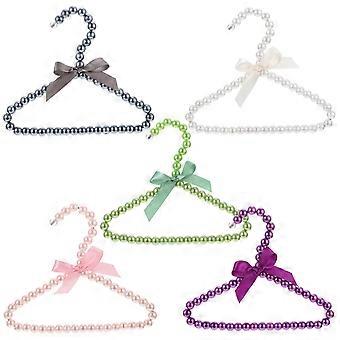Pet Apparel Hangers with Pearl Decor for Organizing 5Pcs Pack