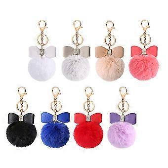 Hanging Pendant Keychains Bow Rhinestone Style for Decoration 8Pcs