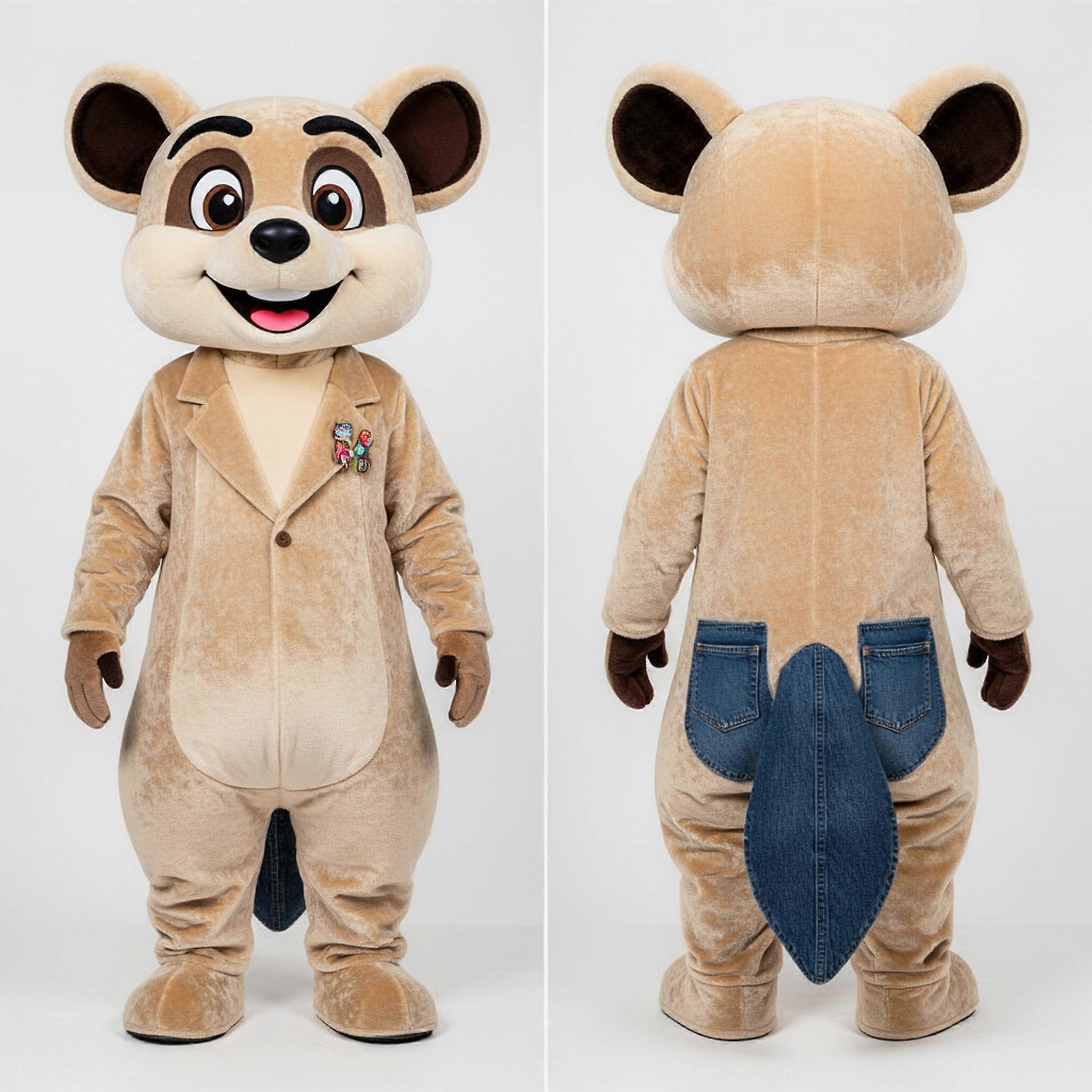 MASTICOT Beige Velvety Meerkat Mascot