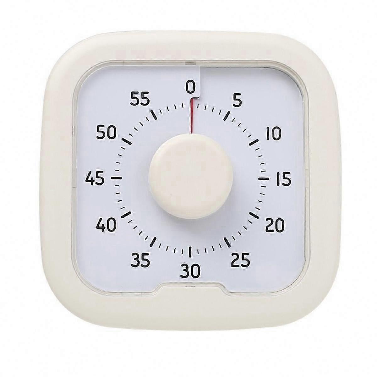 Visual Countdown Timer, 60-Minute Stopwatch & Alarm Clock - White