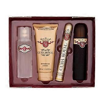Royal Geschenkset mit Eau de Toilette 100 ml, Aftershave 100 ml, Duschgel 200 ml und Miniatur-Eau de Toilette 35 ml.