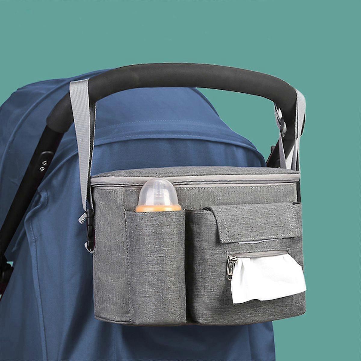 Multifunctional Stroller Bag Buggy Organizer Pram Storage Bag for Pushchairs with Multiple Pockets