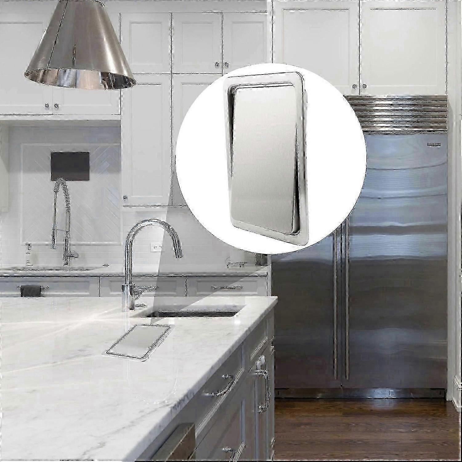 Kitchen garbage flap for countertop, built-in flush trash bin cover