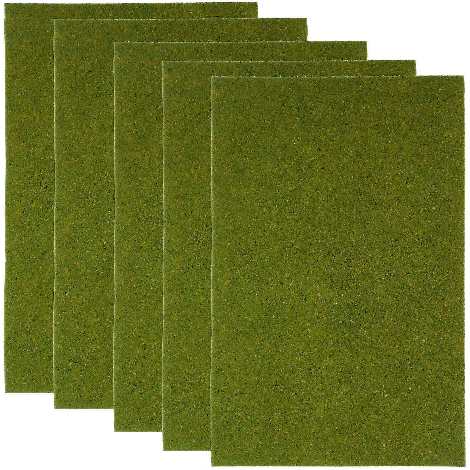 Model Grass Turf for Sand Table Use 5Pcs Artificial Mats