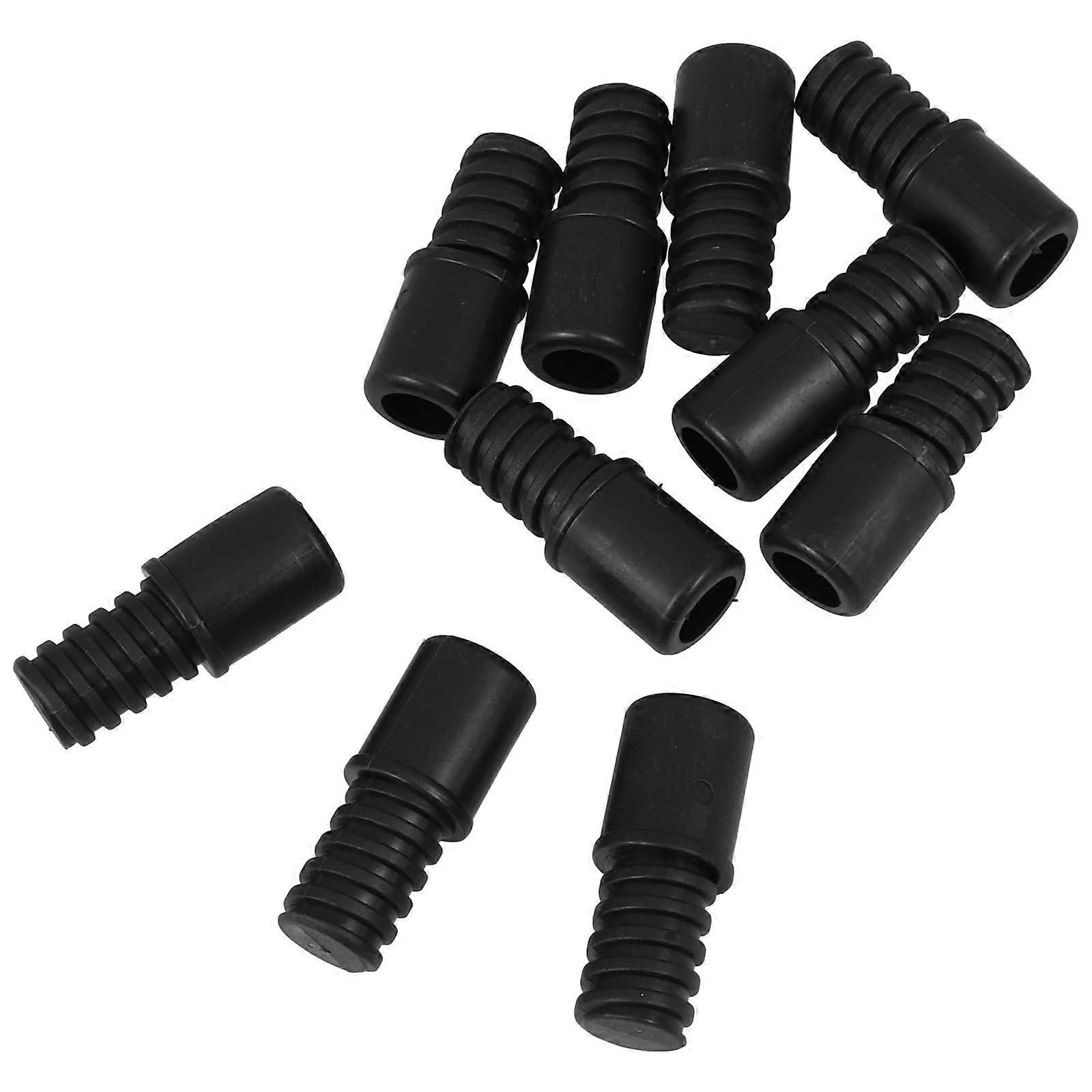 10Pcs Threaded Mop Handle Replacement Tips Black 22mm Plastic Broom Extension Adapter for Cleaning Tools