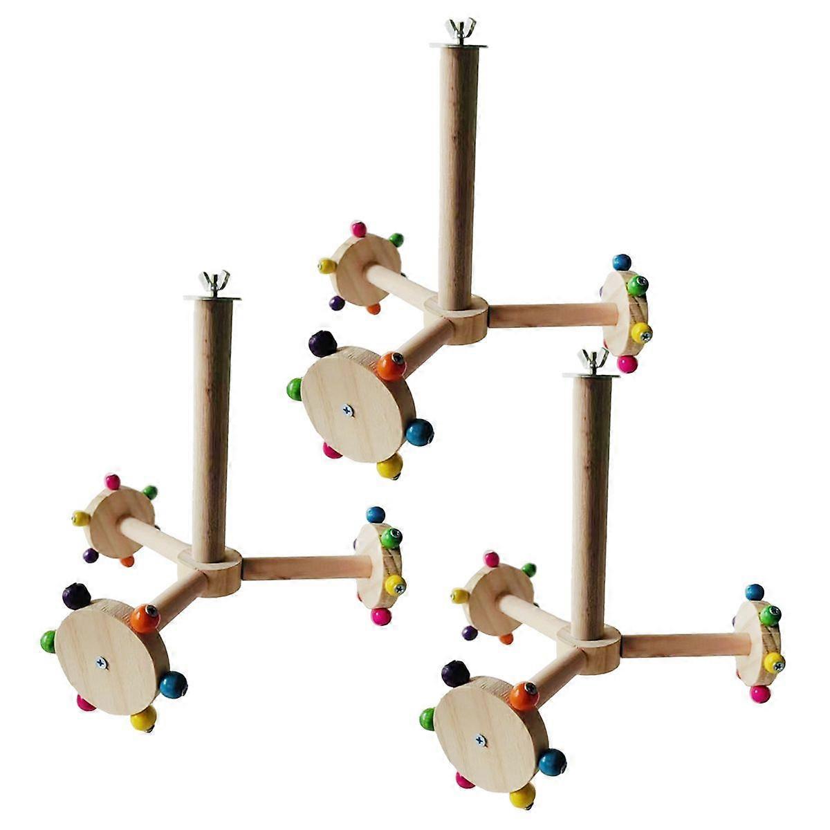 Interactive Rotating Wooden Perch for Mental Stimulation