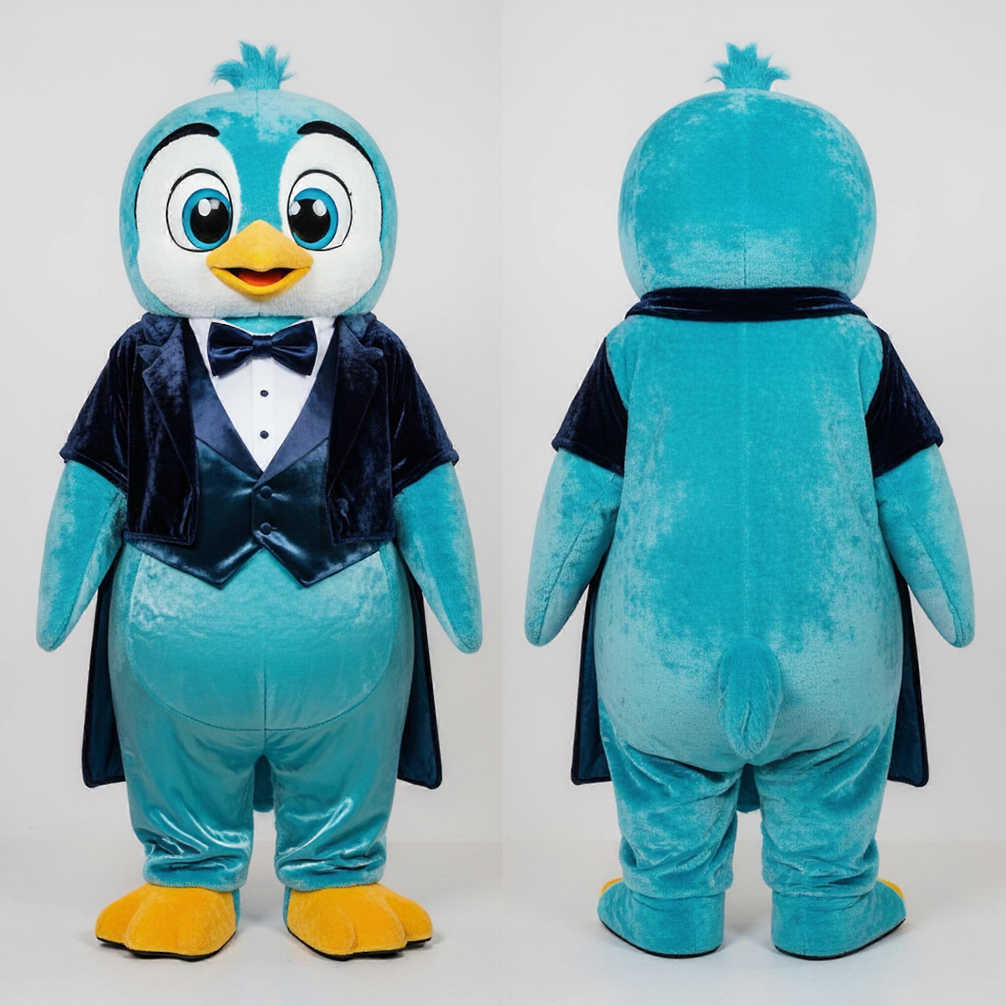 MASTICOT Cyan Playful Penguin Mascot