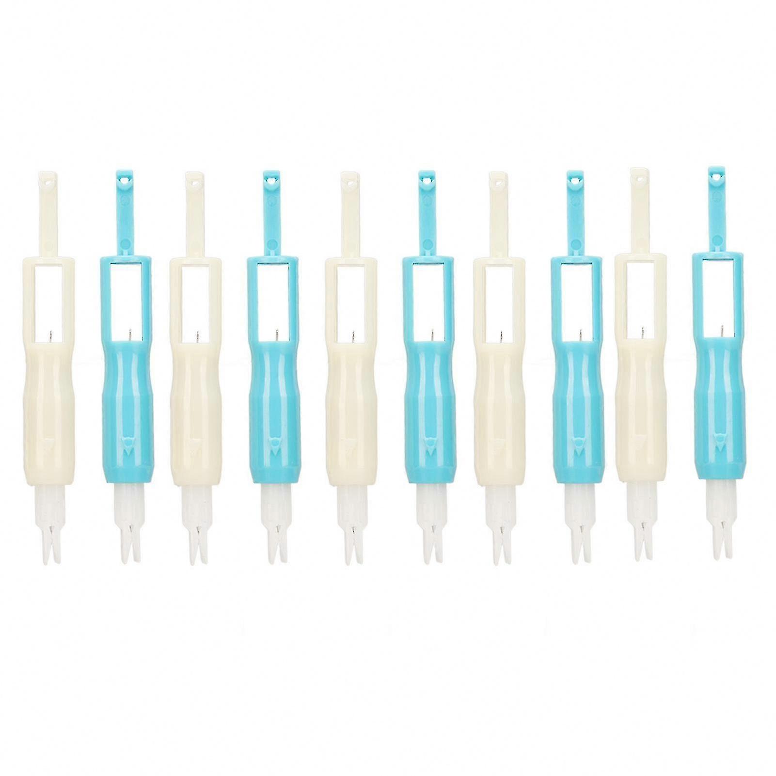 Household Threading Tools: 10 PCS Plastic Automatic Needle Threader & Sewing Needle Inserter