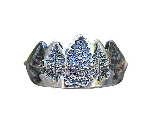 Sterling Silver Tree Mountain Forest Nature Ring
