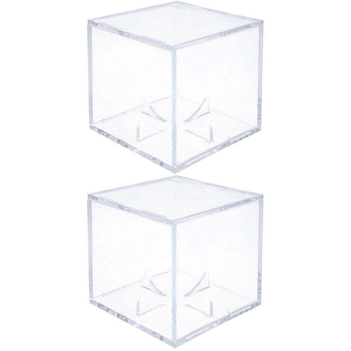 Baseball Case Decorative Baseball Box for Storage 2Pcs Transparent Design