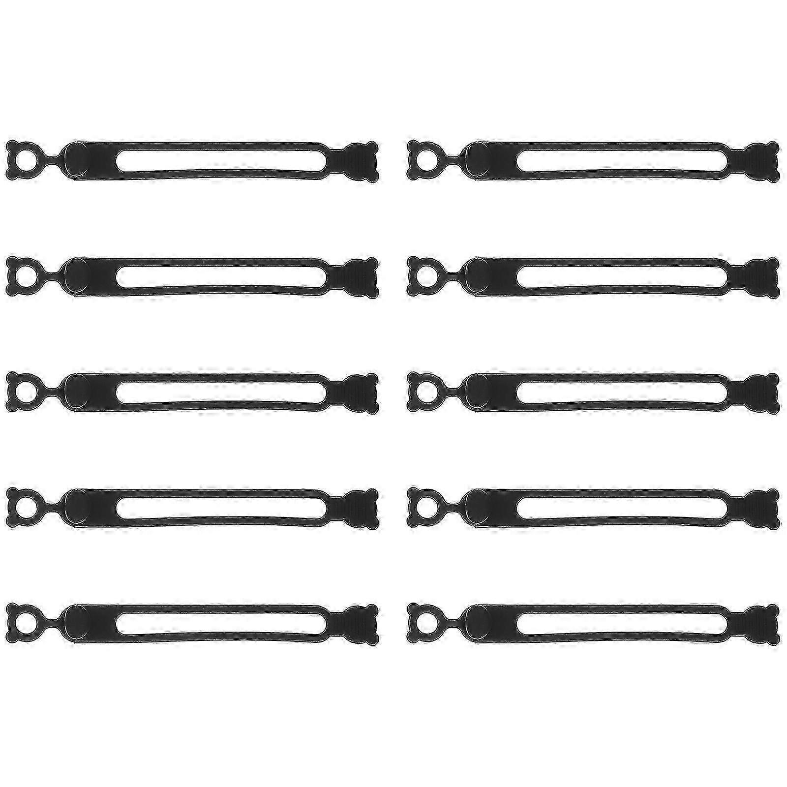 Black Silicone Zip Ties for Cable Management 10Pcs Reusable Wire Straps