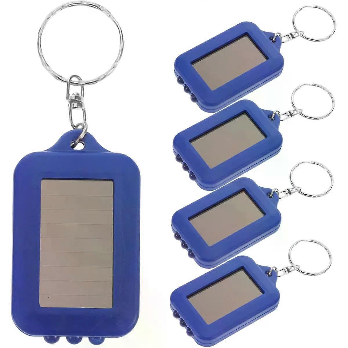 Powered Flashlight Keychain 5pcs Portable Plastic Blue