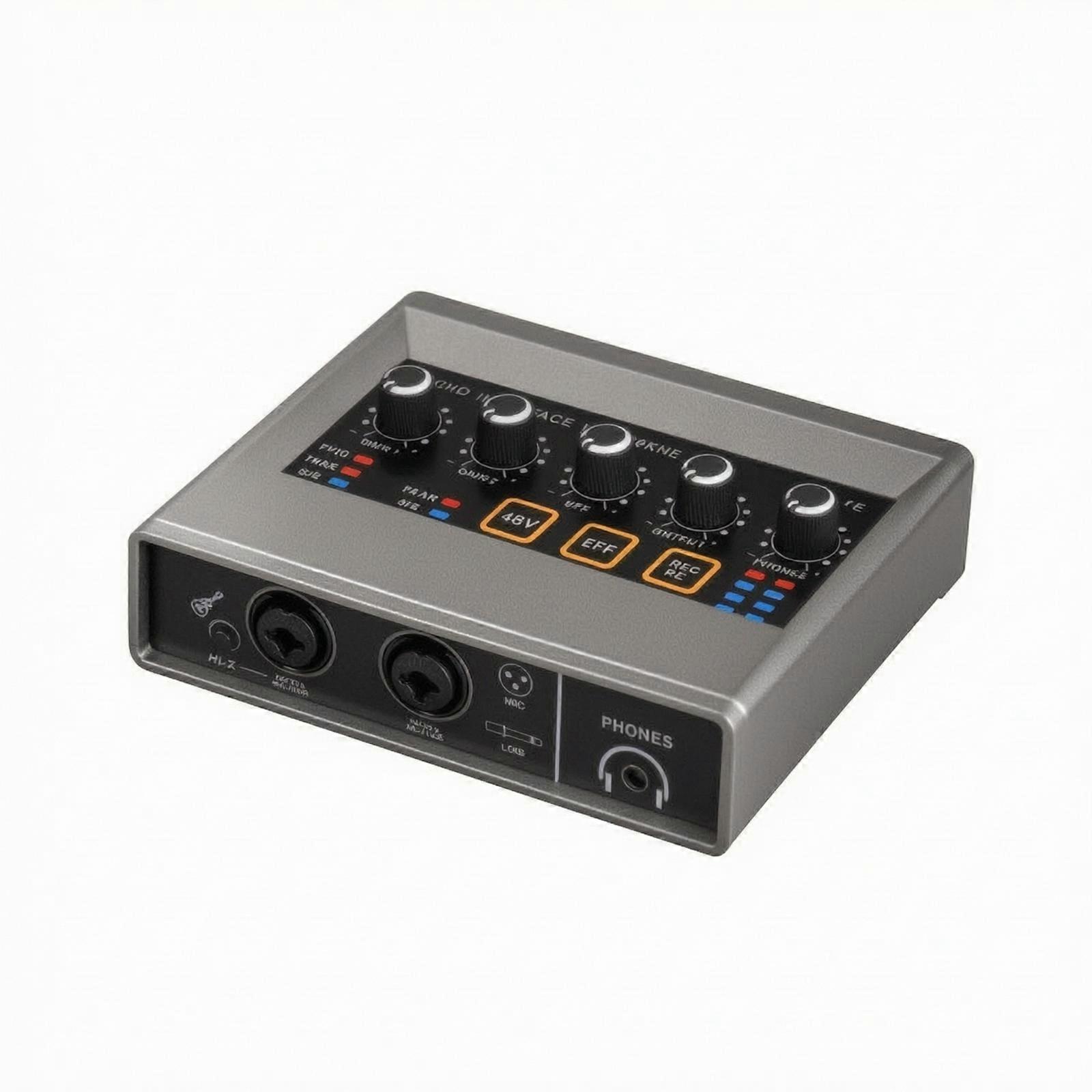 Desktop Audio Interface Stereo USB Sound Card Analog for Live Broadcasting