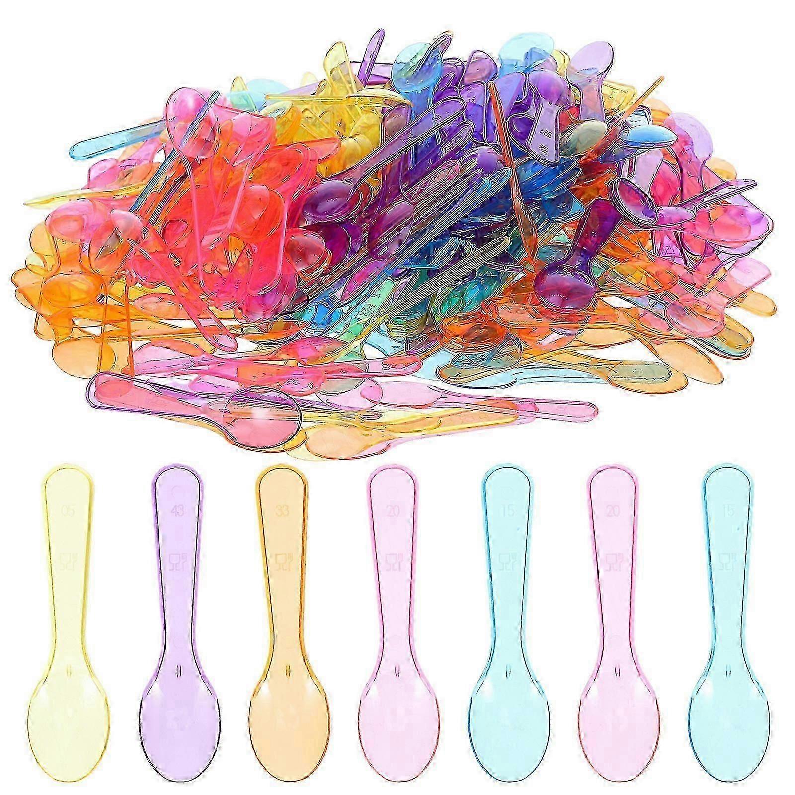 Mini Disposable Plastic Spoons 300 Pcs Transparent compatible with Dessert Sampling Use