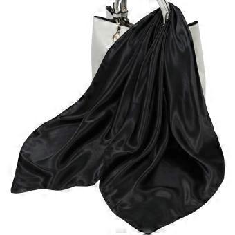 35 Inch Women's Solid Large Satin Silk Textured Formal Scarf Chiffon Square Neck Scarf Handkerchief
