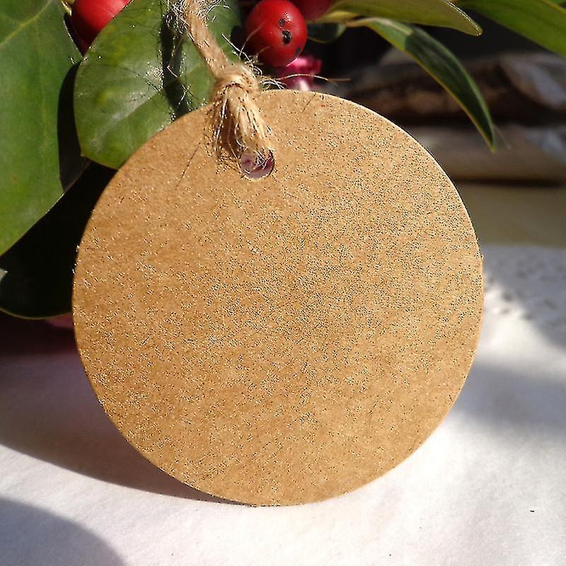 100pcs Kraft Tags, Gift Tags, 5x5cm Kraft Blank Tags With 100 Strings 25cm