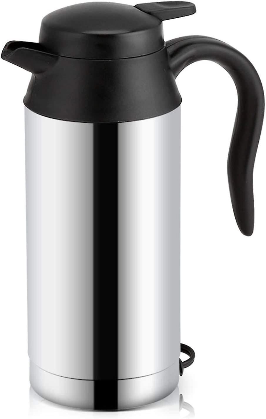 Travel Kettle 12v Car, 750ml Portable Stainless Steel Electric Kettle, Heated Travel Mug With Cigarette Lighter Charger, Car Heating Cup For Hot Water