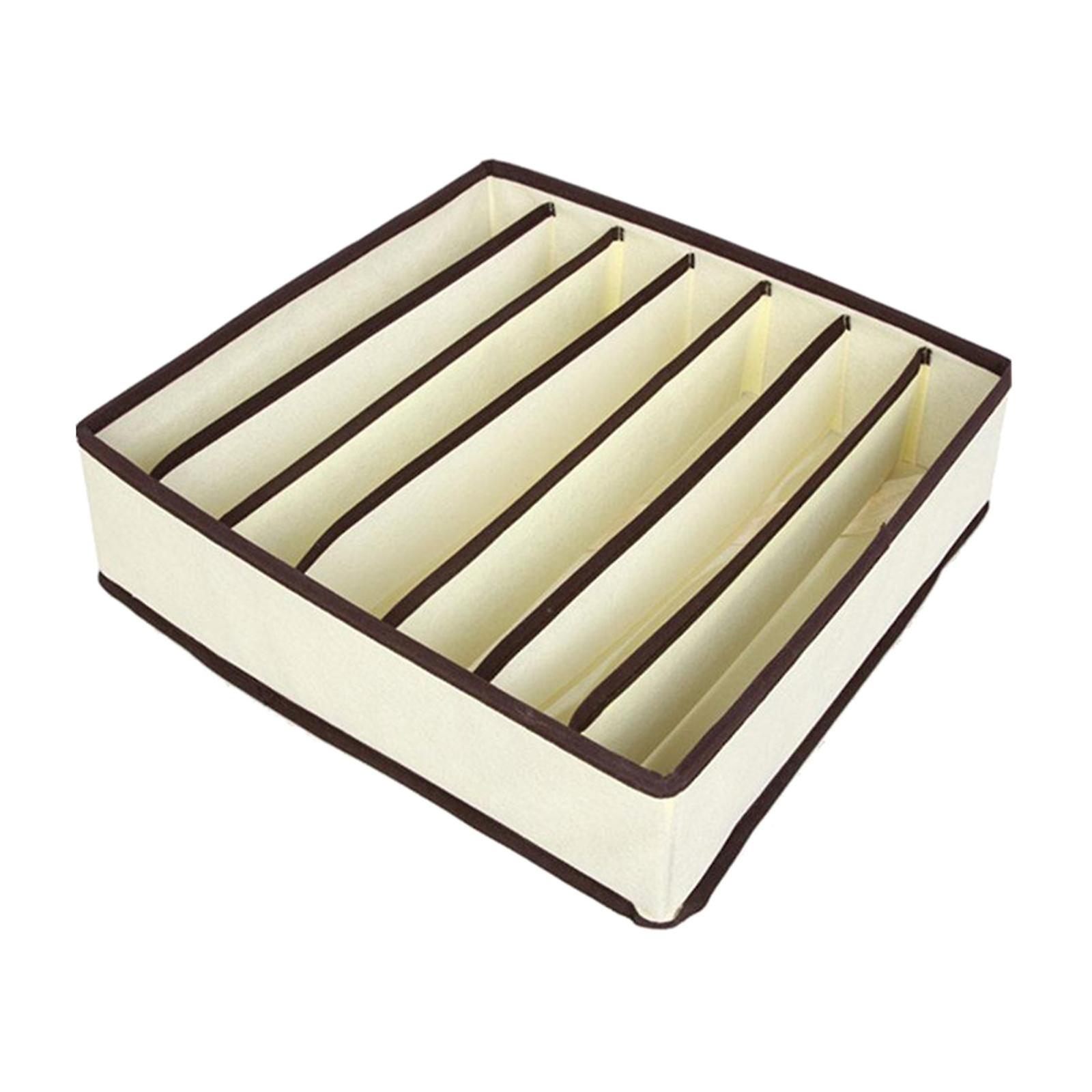 Collapsible Underwear Divider Storage Box Case Ties Closet Dormitory 7 Grid