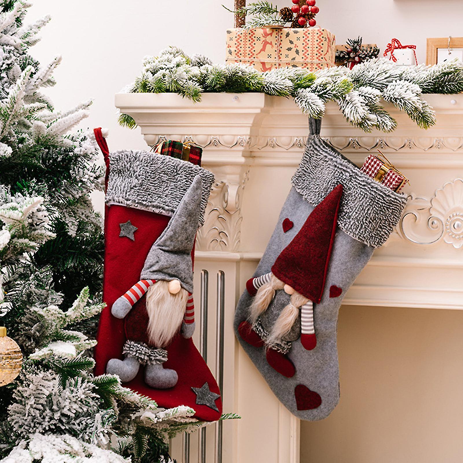 Gnomes Pattern Christmas Stockings No Fading And Good Elasticity For Little Boys And Girls Gifts