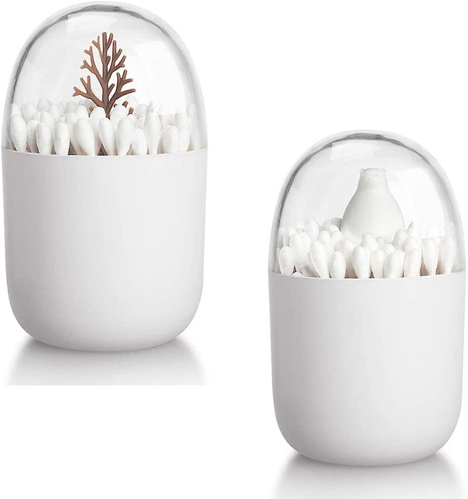 Heytea 2 Pack Supporto per tampone di cotone creativo, Bastoncino di cotone Piccoli cotton fioc Stuzzicadenti Spazzole Supporto Scatola Custodia Or...