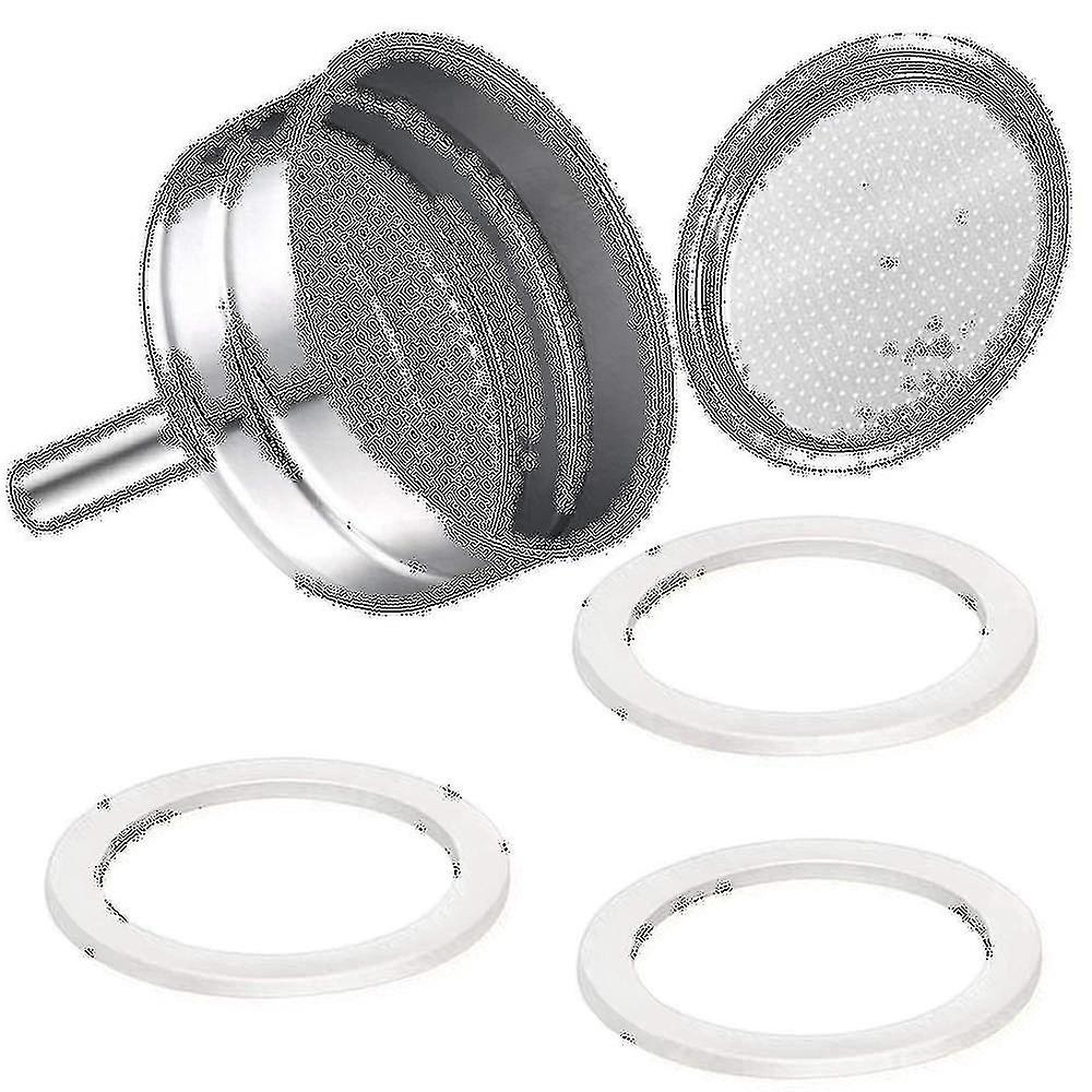 3-cup Moka Coffee Machine Replacement Funnel Kits Compatible For Moka Express,with Aluminum Replace